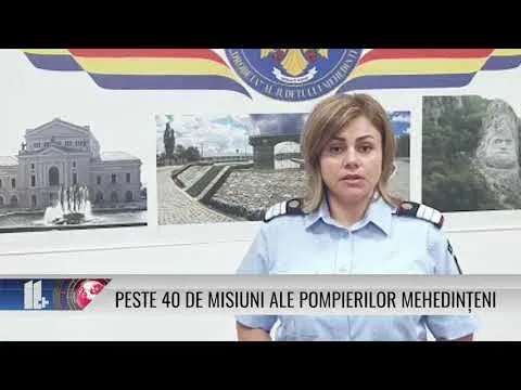 PESTE 40 DE MISIUNI ALE POMPIERILOR MEHEDINȚENI