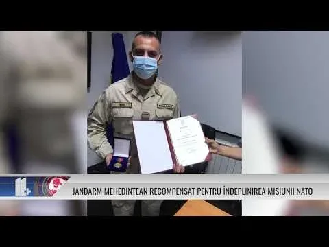 JANDARM MEHEDINȚEAN RECOMPENSAT PENTRU ÎNDEPLINIREA MISIUNII NATO