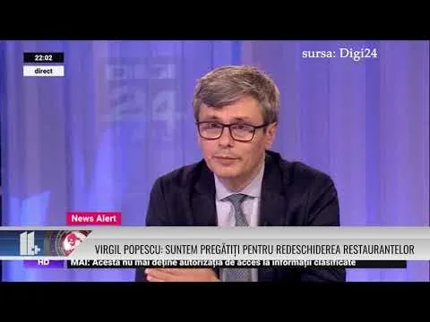 VIRGIL POPESCU: SUNTEM PREGĂTIȚI PENTRU REDESCHIDEREA RESTAURANTELOR