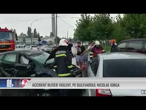 ACCIDENT RUTIER VIOLENT PE BULEVARDUL NICOLAE IORGA