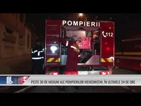 PESTE 30 DE MISIUNI ALE POMPIERILOR MEHEDINȚENI, ÎN ULTIMELE 24 DE ORE