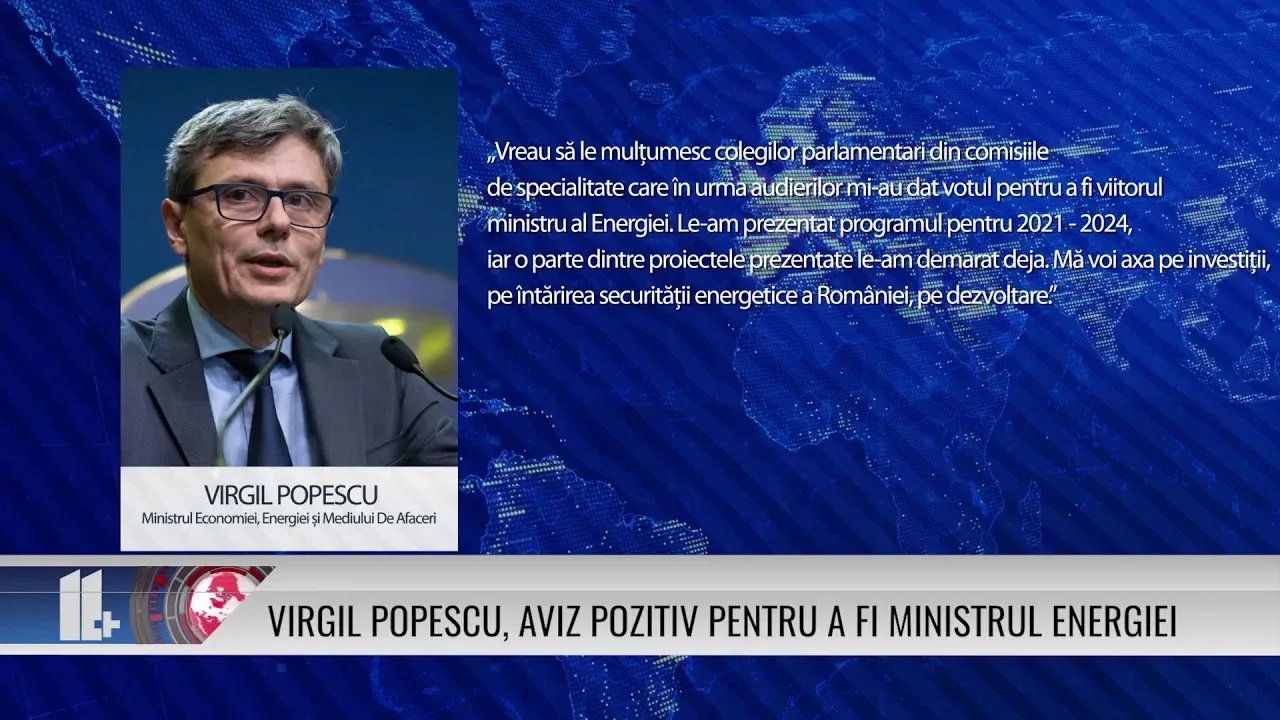 VIRGIL POPESCU, AVIZ POZITIV PENTRU A FI MINISTRUL ENERGIEI