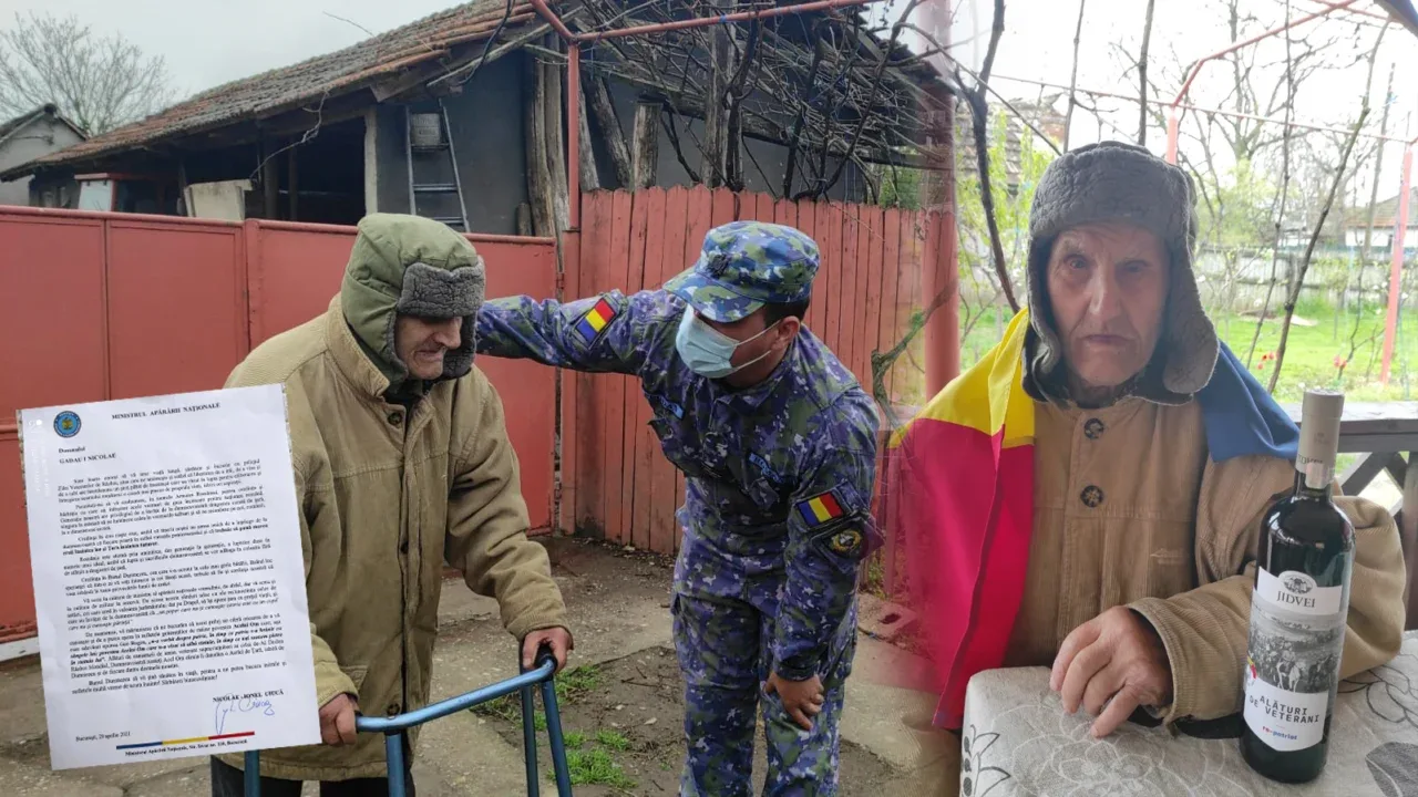 NICOLAE GĂDĂU, UNUL DIN CEI MAI VÂRSTNICI VETERANI DE RĂZBOI, DIN MEHEDINȚI