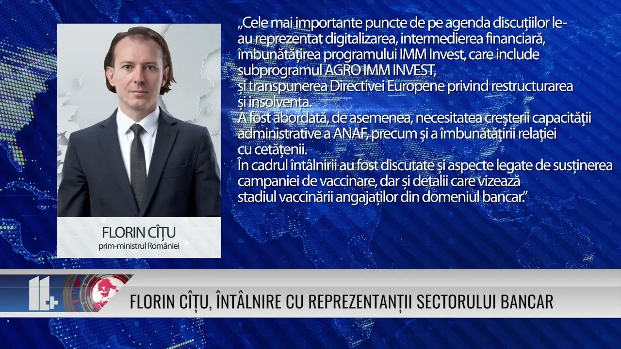 FLORIN CÎȚU, ÎNTALNIRE CU REPREZENTANȚII SECTORULUI BANCAR