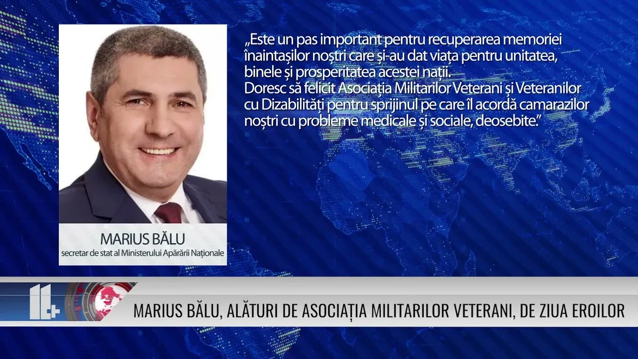 MARIUS BĂLU, ALĂTURI DE ASOCIAȚIA MILITARILOR VETERANI, DE ZIUA EROILOR