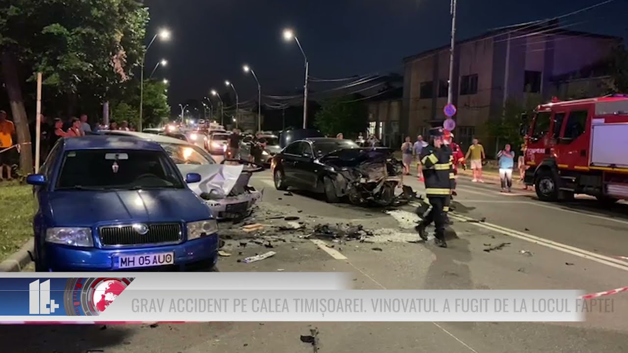 GRAV ACCIDENT PE CALEA TIMIȘOAREI  VINOVATUL A FUGIT DE LA LOCUL FAPTEI