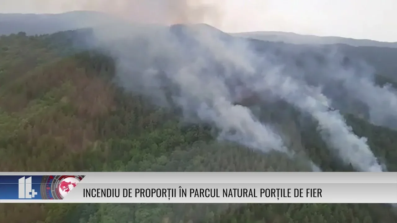 INCENDIU DE PROPORȚII ÎN PARCUL NATURAL PORȚILE DE FIER