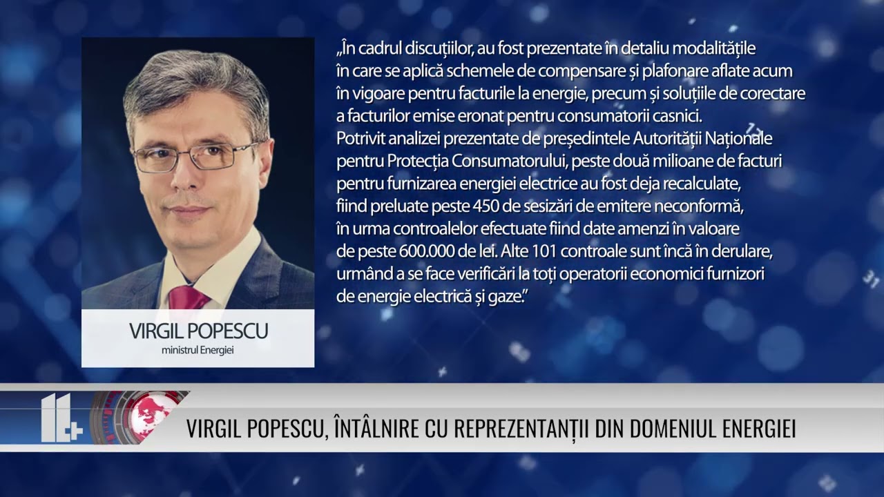 Virgil Popescu, întâlnire cu reprezentanții din domeniul energiei