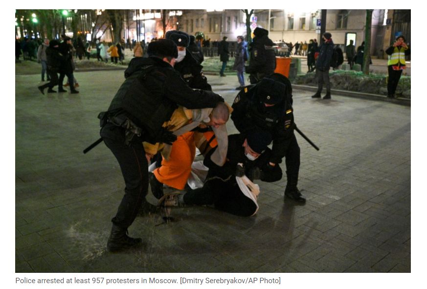 Protest în Rusia, față de decizia lui Putin de a ataca Ucraina