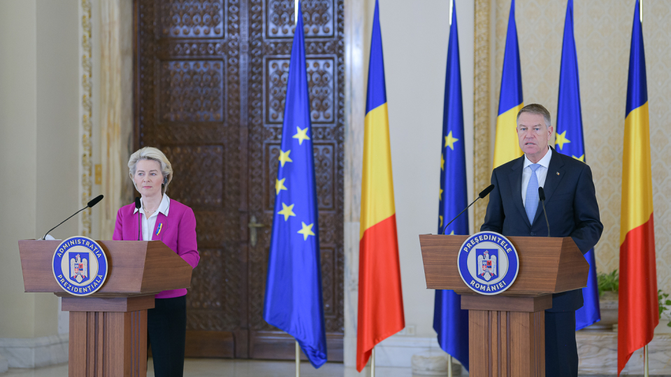 Președintele Iohannis, după întâlnirea cu președinta Comisiei Europene, Ursula von der Leyen: Dependența Uniunii Europene de gazul rusesc trebuie terminată