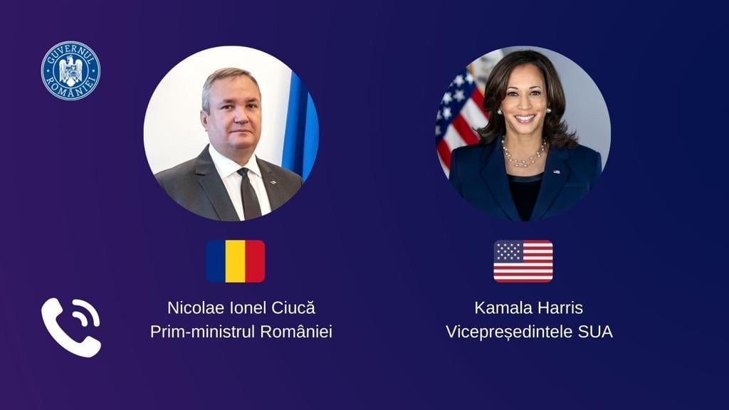 Premierul Ciucă a discutat cu vicepreședintele SUA Kamala Harris