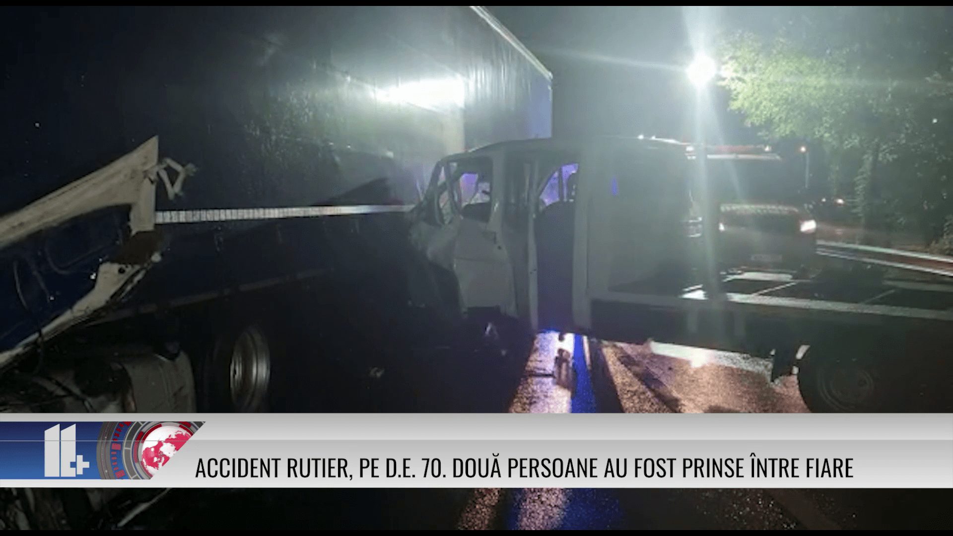 Accident rutier pe D.E. 70. Două persoane au fost prinse între fiare