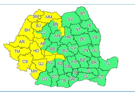 Atenție! Avertizare de cod galben de ploi însemnate cantitativ