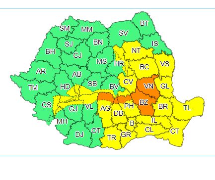 Atenție! Avertizare de cod galben de ninsoare până duminică