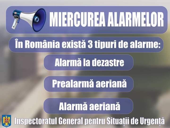 Se reia exercițiul național de alarmare publică „Miercurea alarmelor”