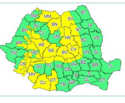 Atenție! Avertizare de cod galben de vânt puternic pentru Mehedinți