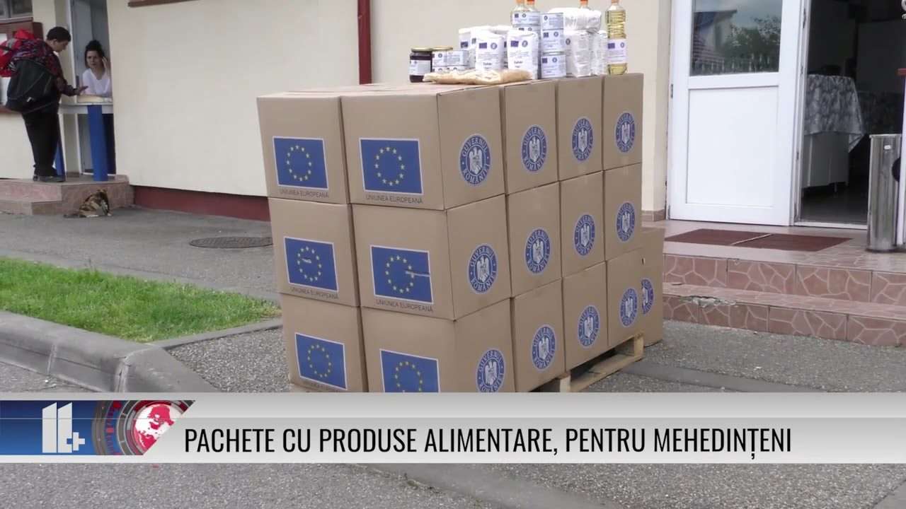 Pachete cu produse alimentare, pentru mehedințeni