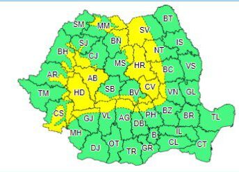 Atenție! Avertizare de cod galben de instabilitate atmosferică