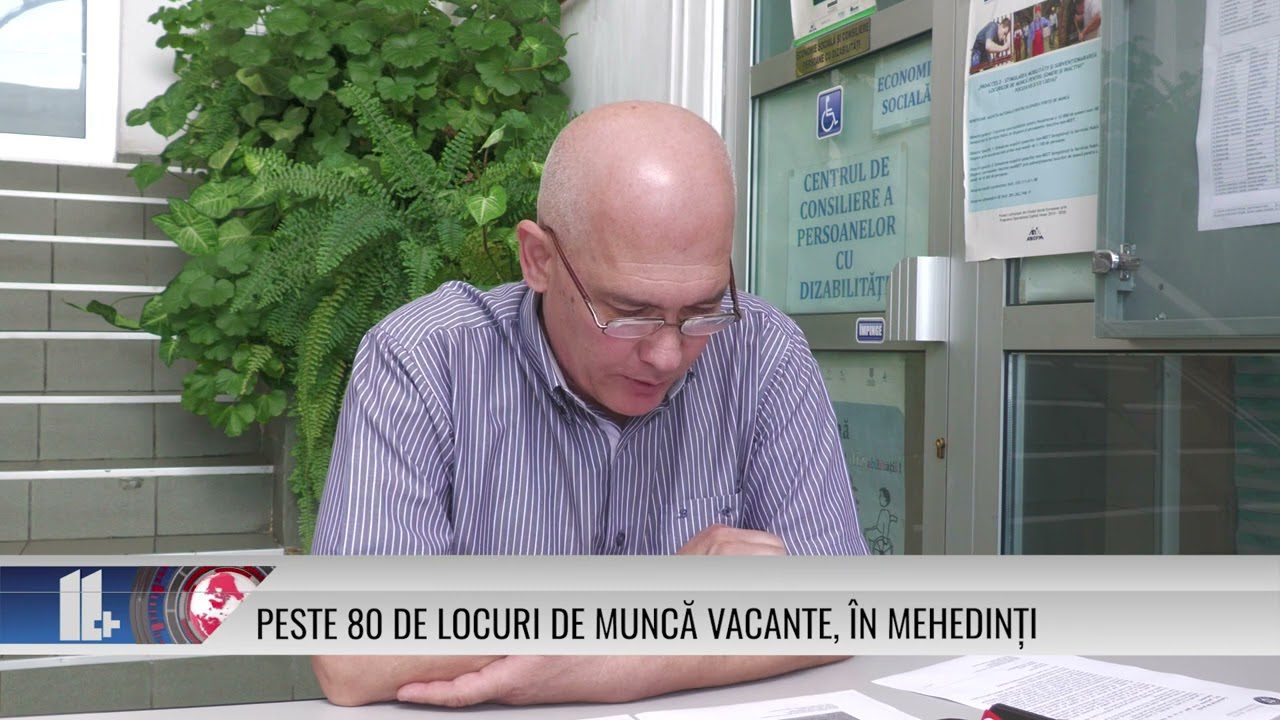 Peste 80 de locuri de muncă vacante, în Mehedinți