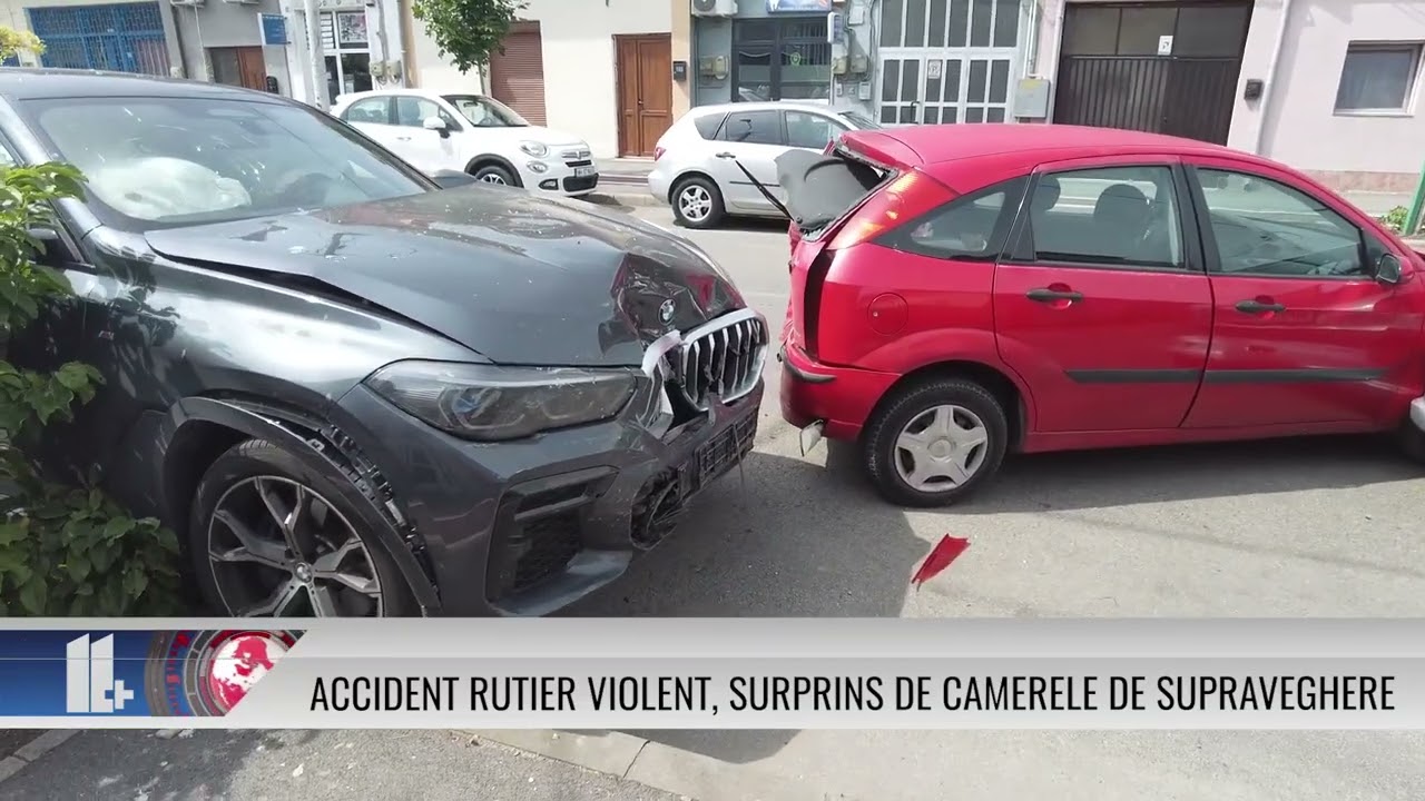 11 PLUS – Accident rutier violent, surprins de camerele de supraveghere