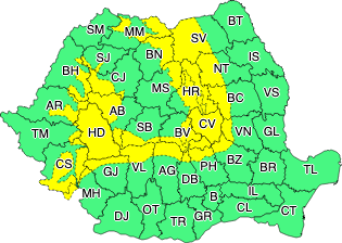 Atenție! Avertizare de cod galben de instabilitate atmosferică