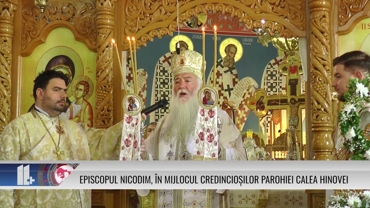 Episcopul Nicodim, în mijlocul credincioșilor Parohiei Calea Hinovei