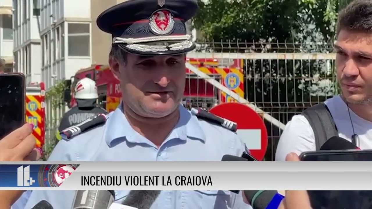 Incendiu violent la Craiova