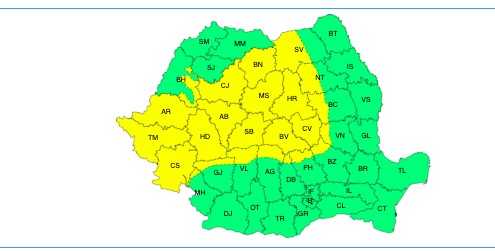 Atenție! Avertizare de cod galben de instabilitate atmosferică