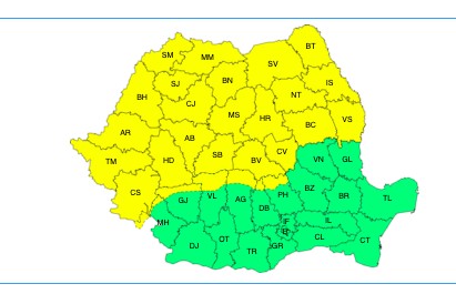 Atenție! Avertizare de cod galben de instabilitate atmosferică