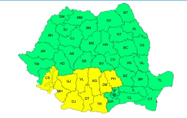 Meteo: Avertizare de cod galben de instabilitate atmosferică temporar accentuată