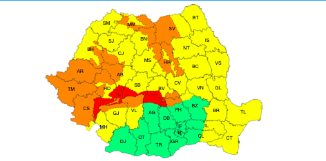 Atenție! Avertizare de cod galben de vânt puternic, ninsori, precipitații mixte și polei