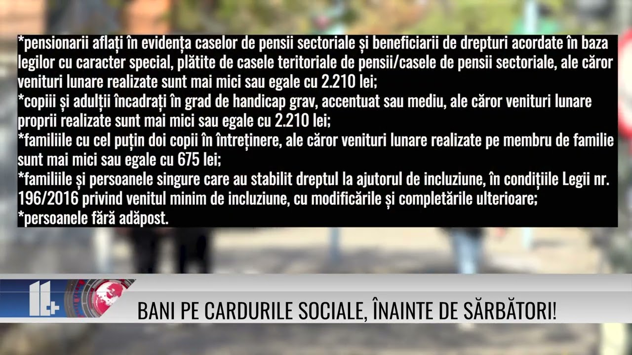 Bani pe cardurile sociale, înainte de sărbători!