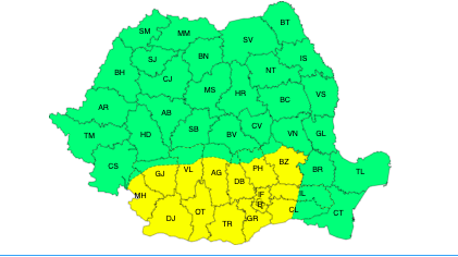 Atenție! Cod galben de precipitații însemnate cantitativ