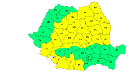 Atenție! Avertizare de cod galben de intensificări ale vântului și viscol la munte