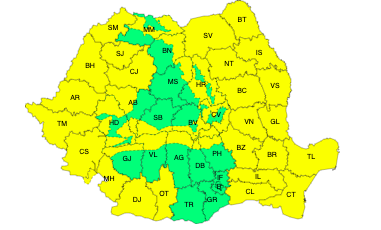 Avertizare de cod galben de intensificări ale vântului, viscol în zona înaltă de munte