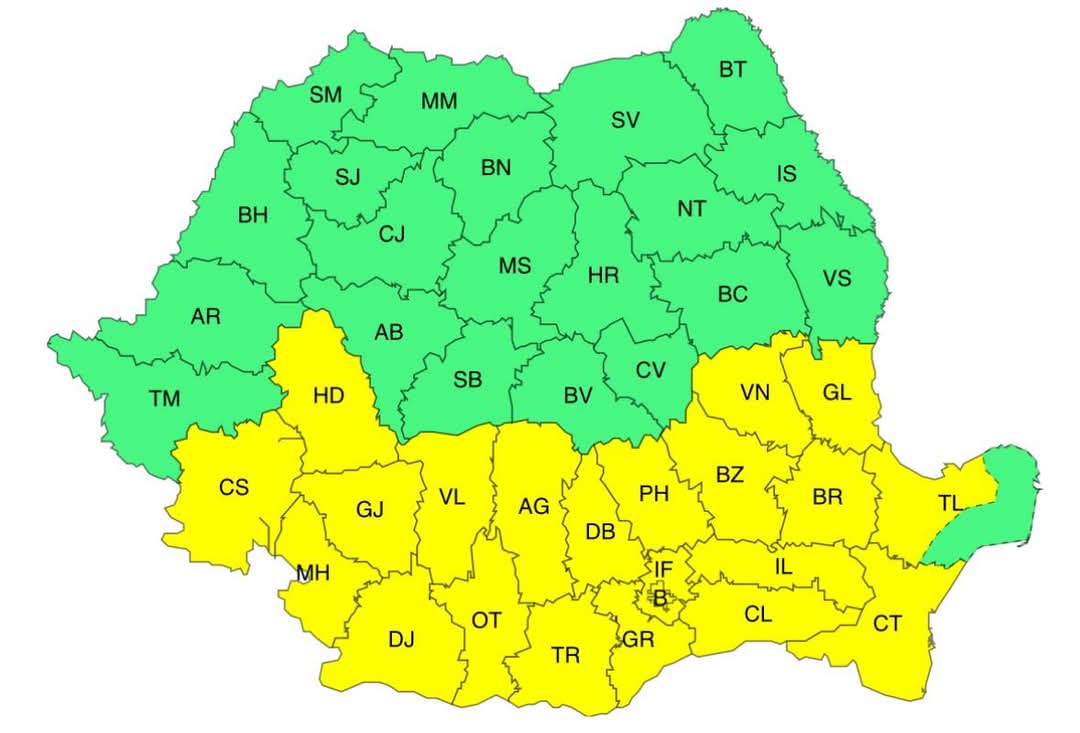 O nouă avertizare de vreme rea!