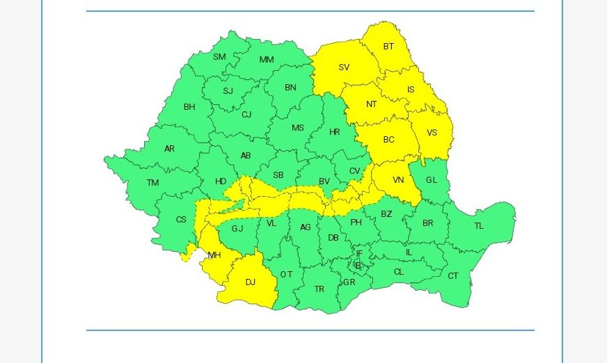 Cod Galben: o nouă avertizare meteorologică!