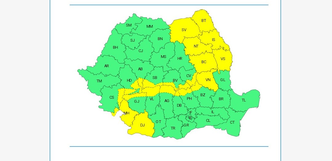 Cod Galben: o nouă avertizare meteorologică!